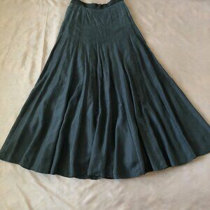 Fine Silk Voluminous Charcoal Maxi Skirt